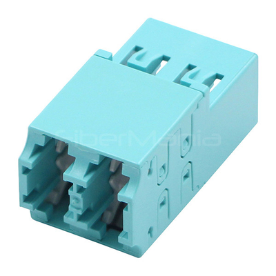 LC To LC OM3 Multimode Duplex Fiber Optic Adapters No Flange With Interal Automatic Dust Cap