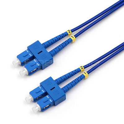 Duplex Single Mode 9/125 Fiber Optic Cable OS2 LSZH Blue Armored Patch Cable