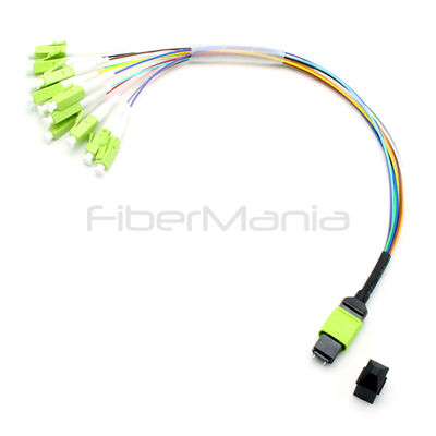 MPO Male to LC 0.9mm Fiber Cable Patchcord with Hytrel Jacket and 0.3M Length for Data Centers