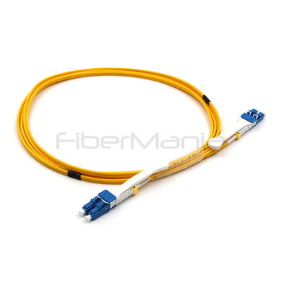 LC UPC to LC UPC Duplex SM With Pull Tab LSZH Yellow Fiber Patch Cable